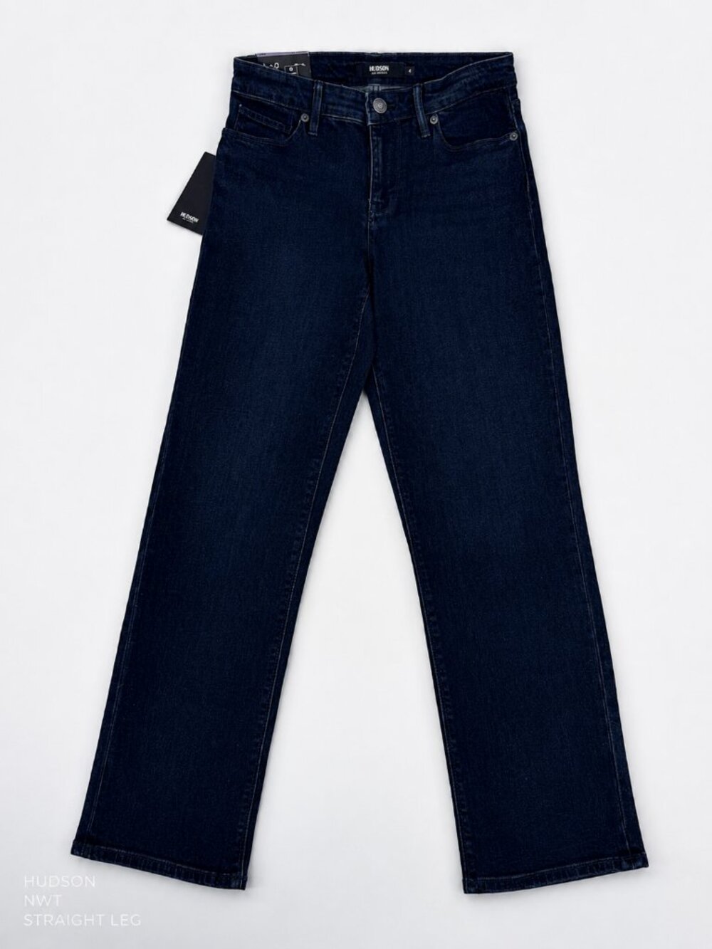 Hudson Dark Wash Jeans ✨ Straight Leg Stretch Mid Rise Denim NWT